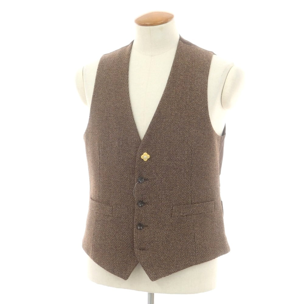 【中古】ラルディーニ LARDINI ウールポリエステル ドレス系ジレ ベスト ブラウン【 48 】【 状態ランクA 】【 メンズ 】
