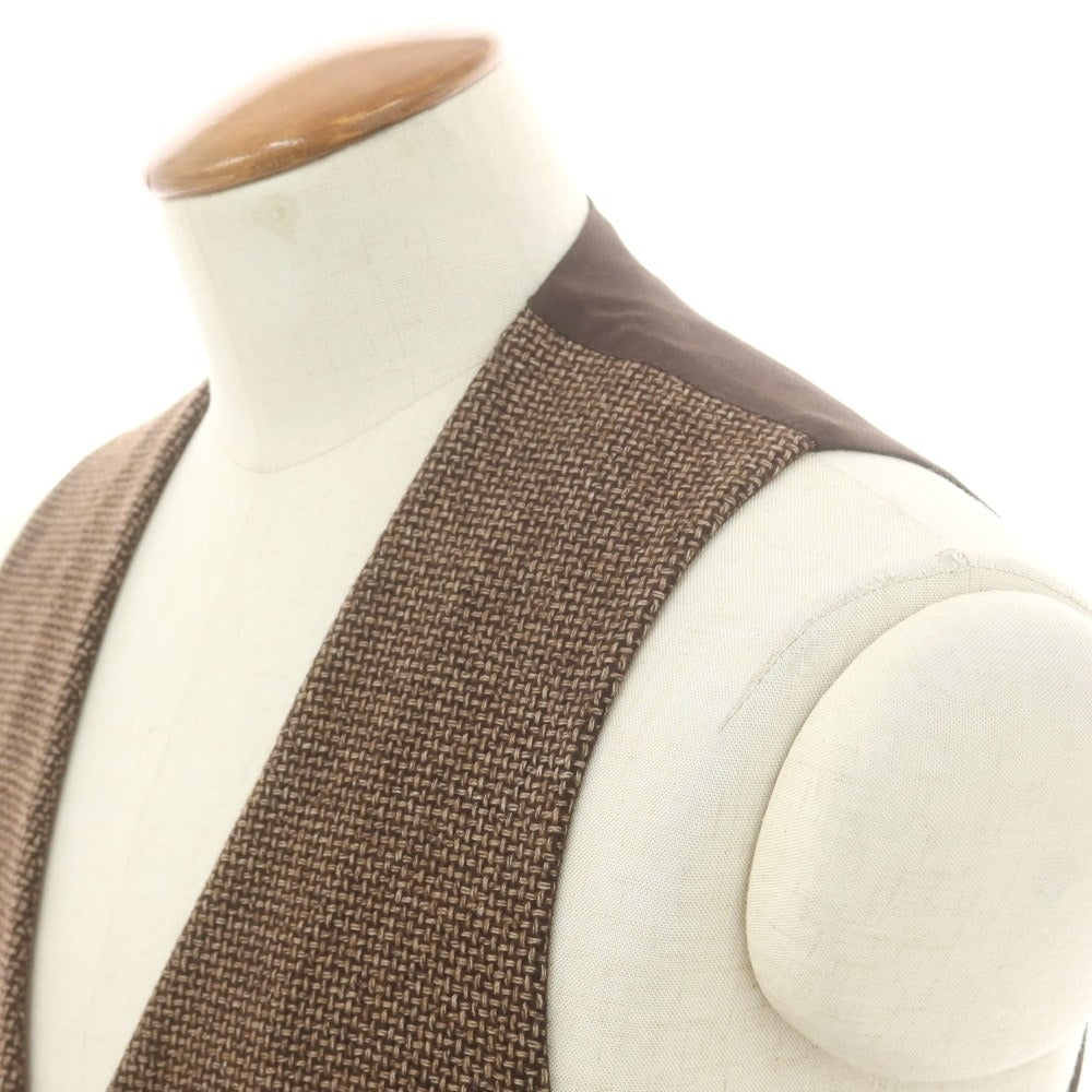 【中古】ラルディーニ LARDINI ウールポリエステル ドレス系ジレ ベスト ブラウン【 48 】【 状態ランクA 】【 メンズ 】