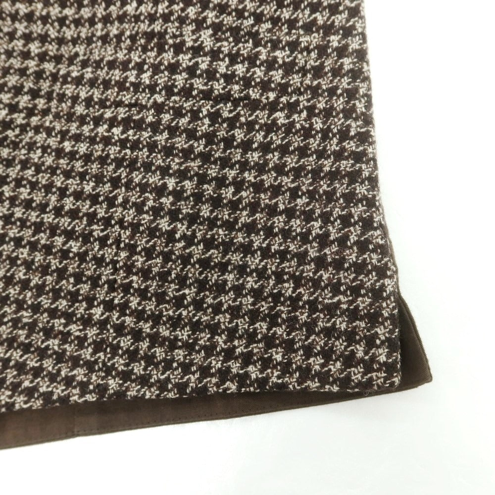 【中古】ラルディーニ LARDINI ウール チェック ドレス系ジレ ベスト ダークブラウンxホワイト【 48 】【 状態ランクA 】【 メンズ 】