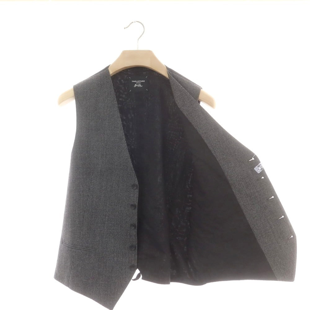 【中古】タリアトーレ TAGLIATORE ウール チェック ドレス系ジレ ベスト グレーxホワイト【 50 】【 状態ランクA 】【 メンズ 】