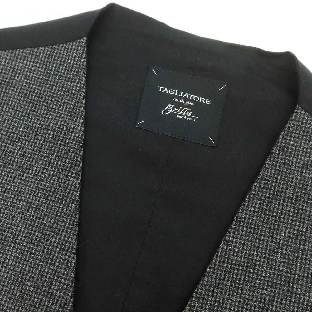 【中古】タリアトーレ TAGLIATORE ウール チェック ドレス系ジレ ベスト グレーxホワイト【 50 】【 状態ランクA 】【 メンズ 】