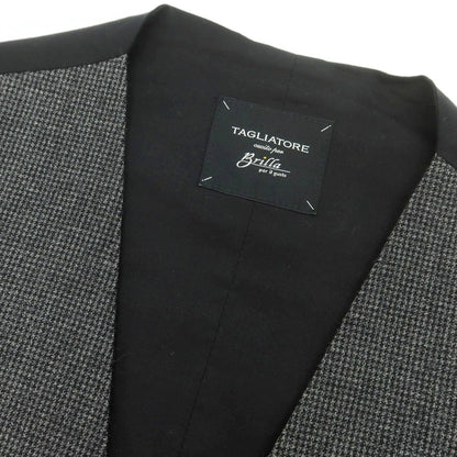 【中古】タリアトーレ TAGLIATORE ウール チェック ドレス系ジレ ベスト グレーxホワイト【 50 】【 状態ランクA 】【 メンズ 】