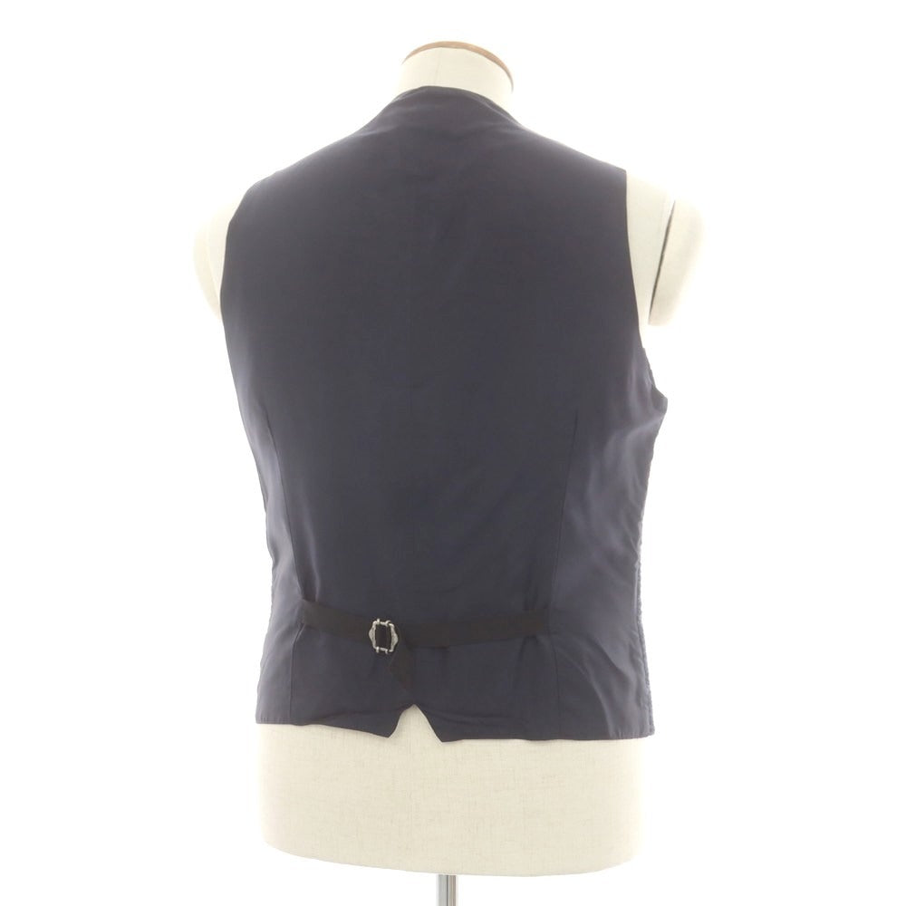 【中古】タリアトーレ TAGLIATORE ウールポリエステル チェック ドレス系ジレ ベスト ダークネイビーxグレー【 48 】【 状態ランクB 】【 メンズ 】