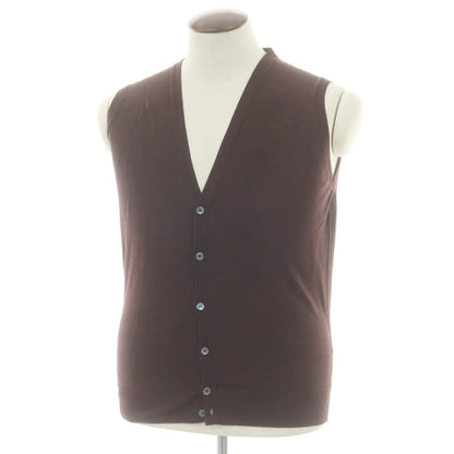 【中古】ジョンスメドレー JOHN SMEDLEY ハイゲージ ウール ニットベスト ブラウン【 L 】【 状態ランクB 】【 メンズ 】