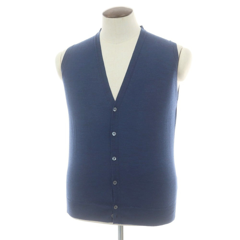 【中古】ジョンスメドレー JOHN SMEDLEY ハイゲージ ウール ニットベスト ブルーネイビー【 L 】【 状態ランクB 】【 メンズ 】