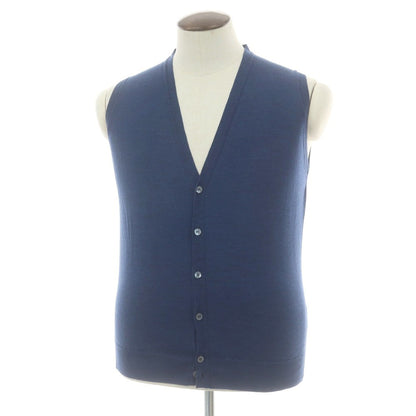 【中古】ジョンスメドレー JOHN SMEDLEY ハイゲージ ウール ニットベスト ブルーネイビー【 L 】【 状態ランクB 】【 メンズ 】