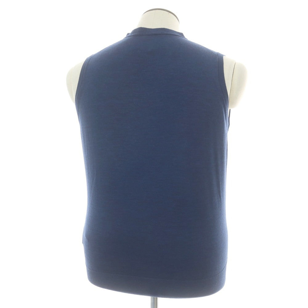 【中古】ジョンスメドレー JOHN SMEDLEY ハイゲージ ウール ニットベスト ブルーネイビー【 L 】【 状態ランクB 】【 メンズ 】