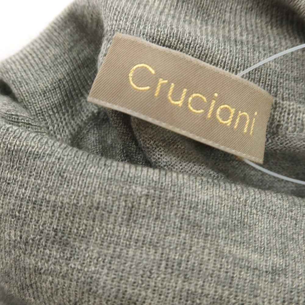 【中古】クルチアーニ CRUCIANI ハイゲージ カシミヤシルク タートルネック プルオーバーニット ライトグレー【 50 】【 状態ランクC 】【 メンズ 】
