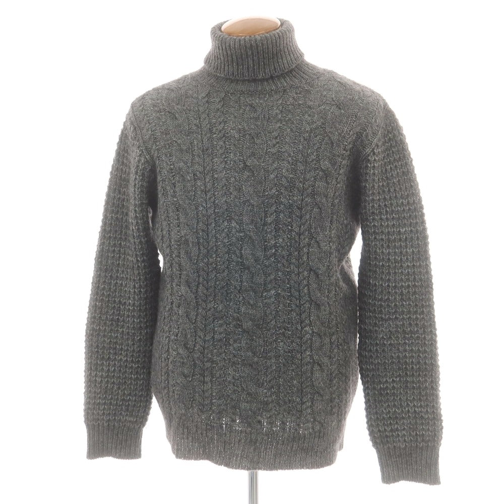 【中古】スリードッツ three dots ウールアクリルアルパカ タートルネック プルオーバーニット グレー【 L 】【 状態ランクB 】【 メンズ 】