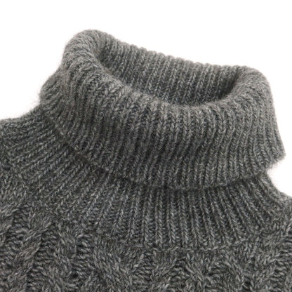 【中古】スリードッツ three dots ウールアクリルアルパカ タートルネック プルオーバーニット グレー【 L 】【 状態ランクB 】【 メンズ 】