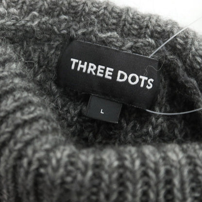 【中古】スリードッツ three dots ウールアクリルアルパカ タートルネック プルオーバーニット グレー【 L 】【 状態ランクB 】【 メンズ 】