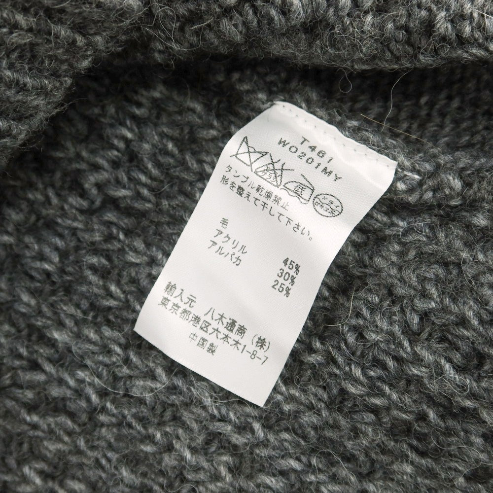 【中古】スリードッツ three dots ウールアクリルアルパカ タートルネック プルオーバーニット グレー【 L 】【 状態ランクB 】【 メンズ 】