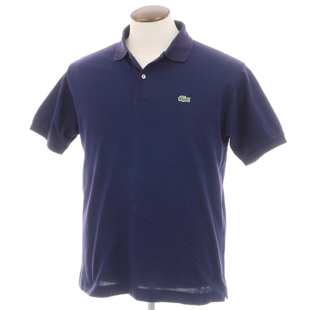 【中古】ラコステ LACOSTE 鹿の子 コットン 半袖ポロシャツ ネイビー【サイズ5】【 状態ランクC 】【 メンズ 】