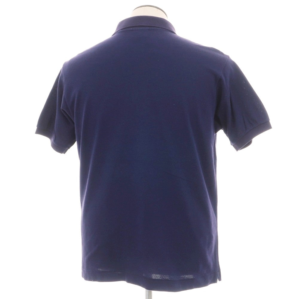 【中古】ラコステ LACOSTE 鹿の子 コットン 半袖ポロシャツ ネイビー【サイズ5】【 状態ランクC 】【 メンズ 】