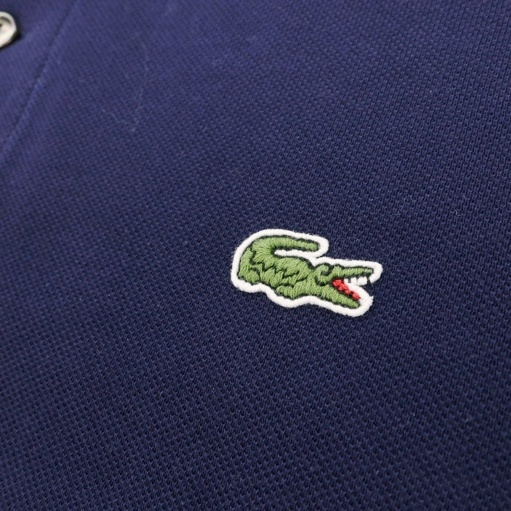 【中古】ラコステ LACOSTE 鹿の子 コットン 半袖ポロシャツ ネイビー【サイズ5】【 状態ランクC 】【 メンズ 】