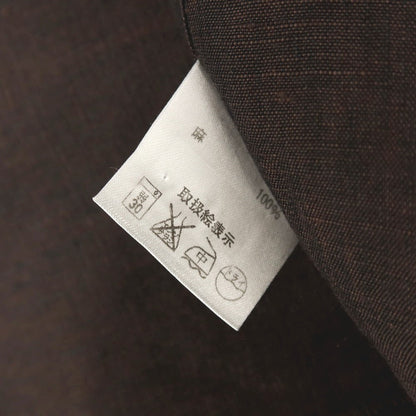 【中古】マリアサンタンジェロ Maria Santangelo リネン ワイドカラー カジュアルシャツ ダークブラウン【サイズ41】【 状態ランクB 】【 メンズ 】