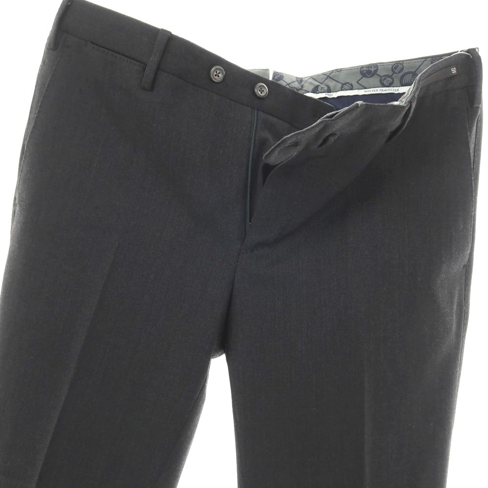 【中古】ピーティーゼロウーノ PT01 WINTER TRAVELLER ストレッチ ポリエステルウール ドレススラックスパンツ ダークグレー【サイズ50】【 状態ランクA 】【 メンズ 】