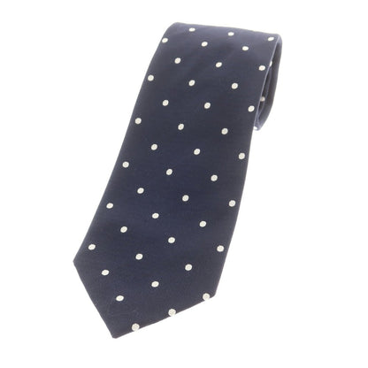 【中古】ビームスエフ BEAMS F シルク ドット柄ネクタイ ネイビーxホワイト【 状態ランクB 】【 メンズ 】
