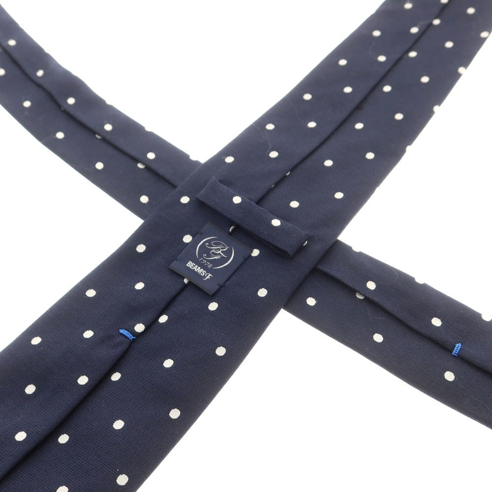 【中古】ビームスエフ BEAMS F シルク ドット柄ネクタイ ネイビーxホワイト【 状態ランクB 】【 メンズ 】