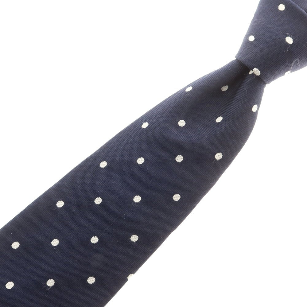【中古】ビームスエフ BEAMS F シルク ドット柄ネクタイ ネイビーxホワイト【 状態ランクB 】【 メンズ 】