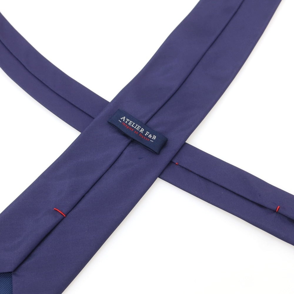 【中古】アトリエ エフアンドビー ATERIER F&amp;B シルク 無地ネクタイ パープル【 状態ランクB 】【 メンズ 】