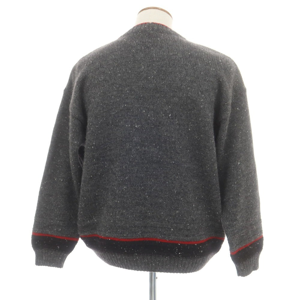 【中古】アイスバーグ ICEBERG × PEANUTS ストレッチ ウールアクリル プルオーバーニット グレーxレッド【 M 】【 状態ランクB 】【 メンズ 】
