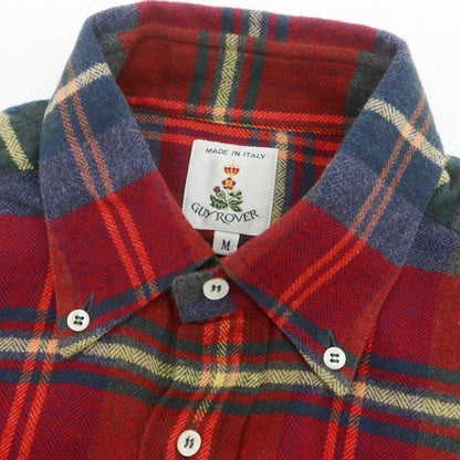 【中古】ギローバー GUY ROVER チェック ボタンダウンネルシャツ レッドxグレー【 M 】【 状態ランクB 】【 メンズ 】