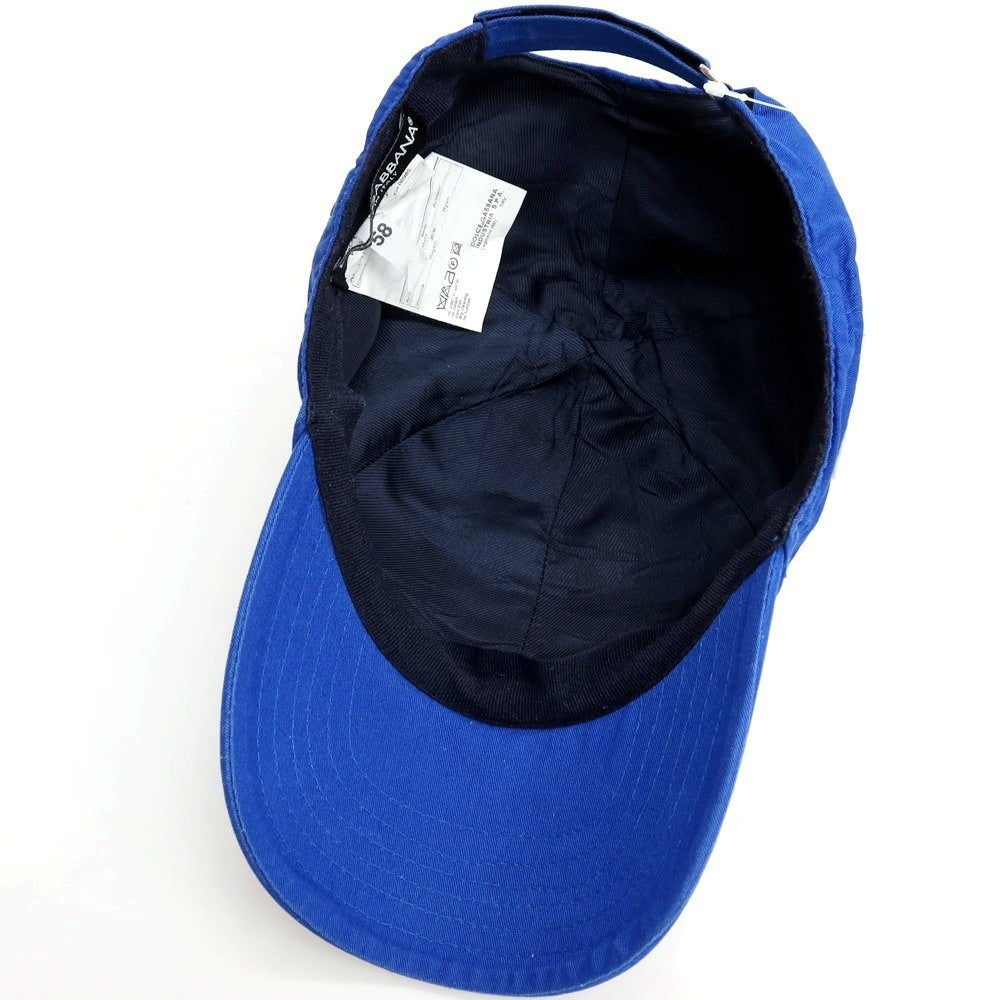 【SALE30%OFF/返品不可】【中古】ドルチェアンドガッバーナ DOLCE&amp;GABBANA CALCIO コットン キャップ 帽子 ブルー【 サイズ58 】【 状態ランクB 】【 メンズ 】