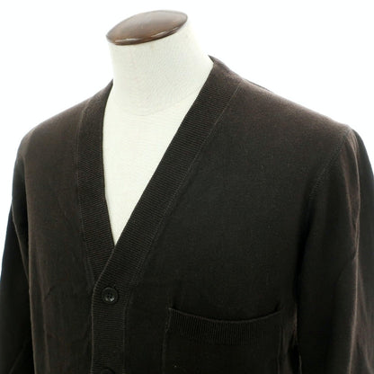 【中古】マーガレットハウエル MARGARET HOWELL コットンリネン ニット カーディガン ダークブラウン【サイズＬ】【 状態ランクC 】【 メンズ 】