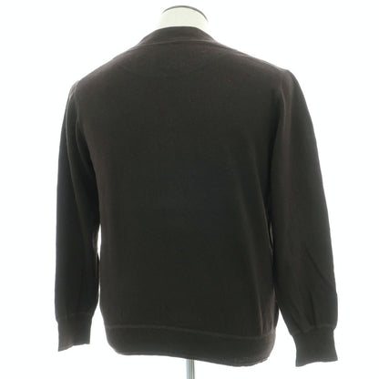 【中古】マーガレットハウエル MARGARET HOWELL コットンリネン ニット カーディガン ダークブラウン【サイズＬ】【 状態ランクC 】【 メンズ 】
