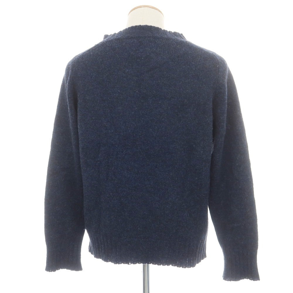 【中古】マーガレットハウエル MARGARET HOWELL ウール クルーネック プルオーバーニット ネイビー【 M 】【 状態ランクB 】【 メンズ 】