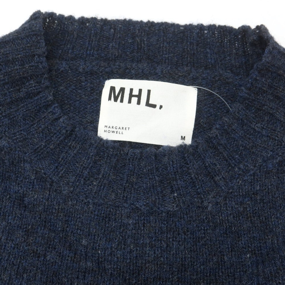【中古】マーガレットハウエル MARGARET HOWELL ウール クルーネック プルオーバーニット ネイビー【 M 】【 状態ランクB 】【 メンズ 】