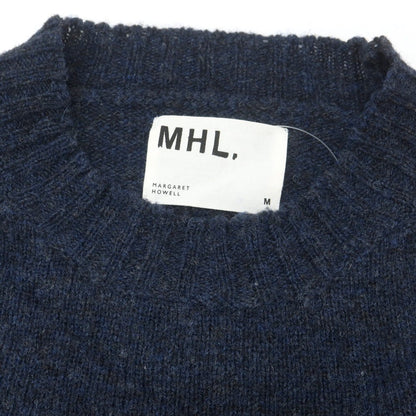 【中古】マーガレットハウエル MARGARET HOWELL ウール クルーネック プルオーバーニット ネイビー【 M 】【 状態ランクB 】【 メンズ 】
