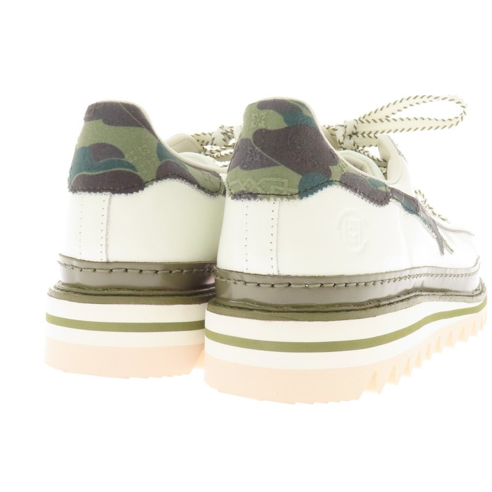 【中古】【未使用】クロット CLOT × A BATHING APE adidas Superstar スニーカー ホワイト系xオリーブ【 サイズ27.5 】【 状態ランクS 】【 メンズ 】 [BPD]