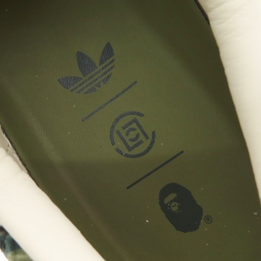【中古】【未使用】クロット CLOT × A BATHING APE adidas Superstar スニーカー ホワイト系xオリーブ【 サイズ27.5 】【 状態ランクS 】【 メンズ 】 [BPD]