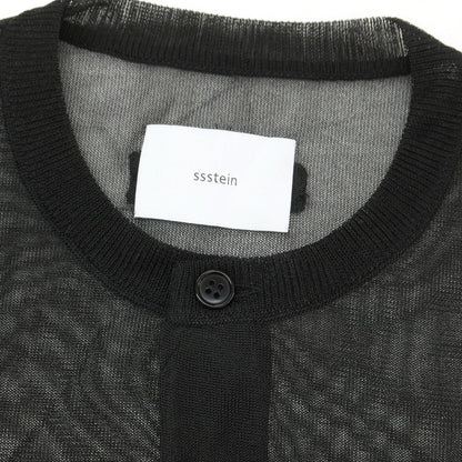 【中古】シュタイン ssstein ナイロンポリエステル シースルーニット カーディガン ブラック【 M 】【 状態ランクB 】【 メンズ 】