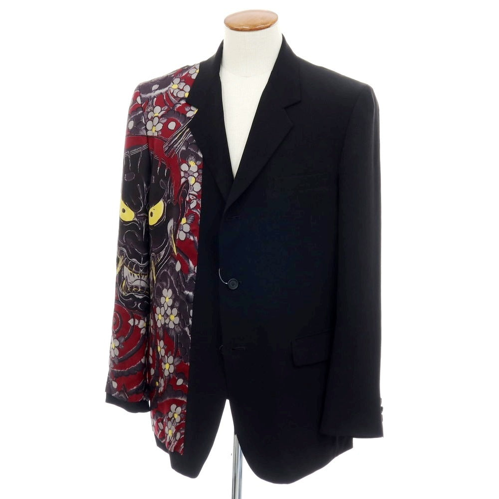 【中古】ワイルドサイド ヨウジヤマモト WILDSIDE YOHJI YAMAMOTO × 龍が如く トリアセテートレーヨン カジュアルジャケット ブラック系【サイズ2】【 状態ランクB 】【 メンズ 】