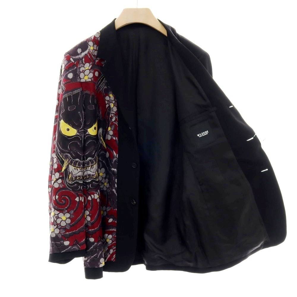 【中古】ワイルドサイド ヨウジヤマモト WILDSIDE YOHJI YAMAMOTO × 龍が如く トリアセテートレーヨン カジュアルジャケット ブラック系【サイズ2】【 状態ランクB 】【 メンズ 】
