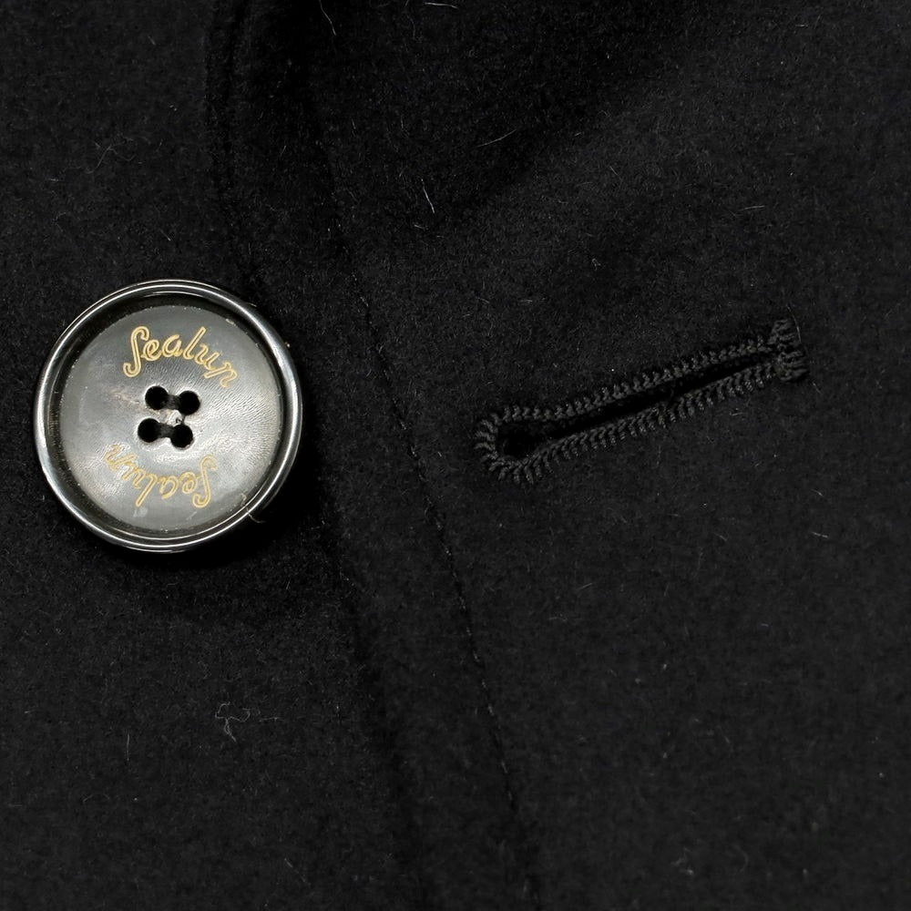 【中古】シーラップ Sealup GENOVA ウール ピーコート ブラック【 46 】【 状態ランクA 】【 メンズ 】