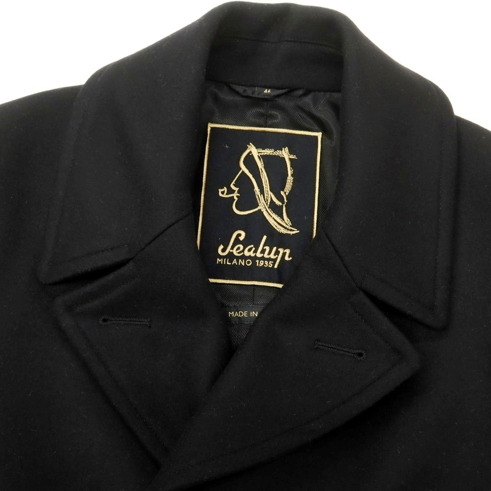【中古】シーラップ Sealup GENOVA ウール ピーコート ブラック【 46 】【 状態ランクA 】【 メンズ 】