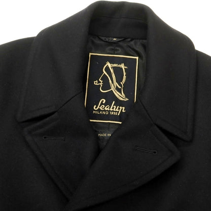 【中古】シーラップ Sealup GENOVA ウール ピーコート ブラック【 46 】【 状態ランクA 】【 メンズ 】