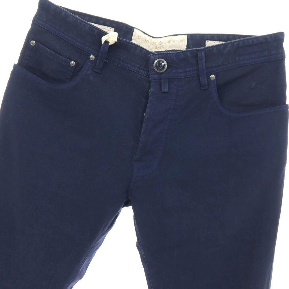 【中古】ヤコブコーエン JACOB COHEN J688 WOOL B COMF ストレッチ ウール 5ポケットパンツ ネイビー【サイズ32】【 状態ランクA 】【 メンズ 】