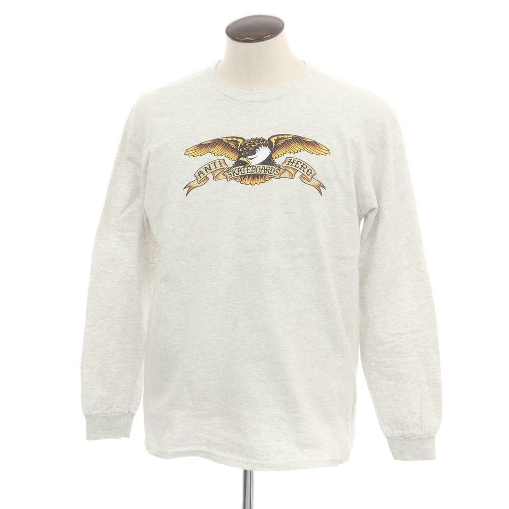 【中古】アンタイヒーロー ANTI HERO コットン クルーネック 長袖Ｔシャツ アッシュグレー【 L 】【 状態ランクB 】【 メンズ 】