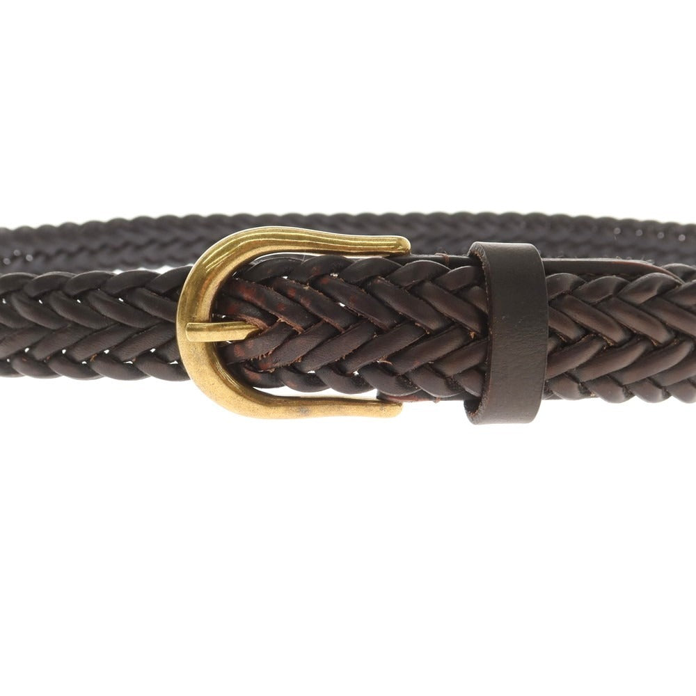【中古】ビームスプラス BEAMS PLUS レザー メッシュベルト ダークブラウンxゴールド【 34 】【 状態ランクB 】【 メンズ 】