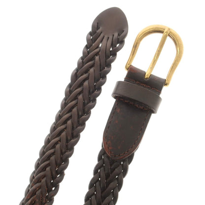 【中古】ビームスプラス BEAMS PLUS レザー メッシュベルト ダークブラウンxゴールド【 34 】【 状態ランクB 】【 メンズ 】