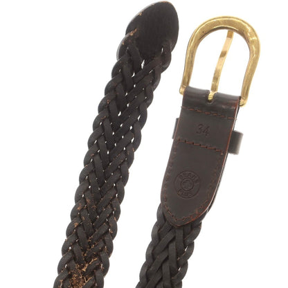 【中古】ビームスプラス BEAMS PLUS レザー メッシュベルト ダークブラウンxゴールド【 34 】【 状態ランクB 】【 メンズ 】