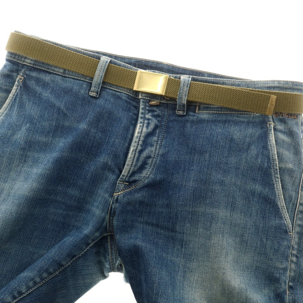 【中古】ビームスプラス BEAMS PLUS プレート キャンバス ベルト オリーブxゴールド【 サイズL 】【 状態ランクA 】【 メンズ 】 [BPD]