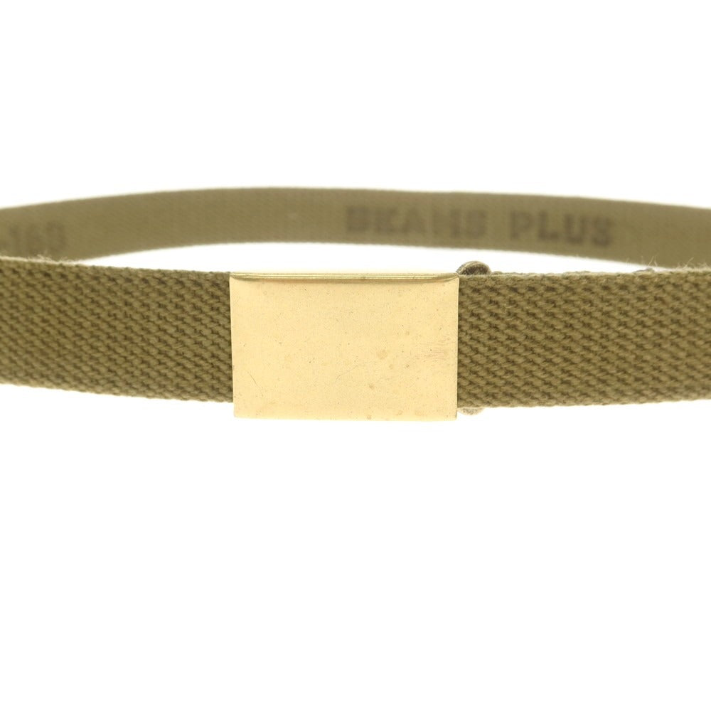 【中古】ビームスプラス BEAMS PLUS プレート キャンバス ベルト オリーブxゴールド【 L 】【 状態ランクA 】【 メンズ 】