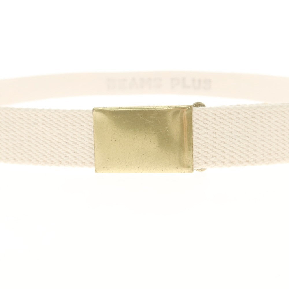 【中古】ビームスプラス BEAMS PLUS プレート キャンバス ベルト オフホワイトxゴールド【 L 】【 状態ランクA 】【 メンズ 】