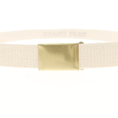 【中古】ビームスプラス BEAMS PLUS プレート キャンバス ベルト オフホワイトxゴールド【 L 】【 状態ランクA 】【 メンズ 】